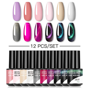 ROSALIND Mini Soak Off Gel Polish Set 12PCS Set Bright For Nail Art Design LED/UV Lamp